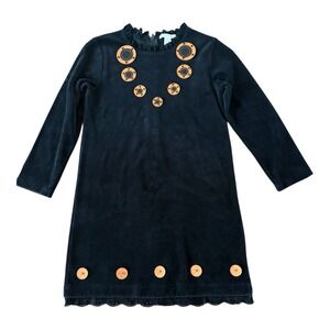 POTTERY BARN Kids Butterfly Dress Size 4-6 Black Orange Velvet Costume Only READ